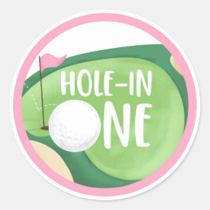 Golf Par-Tee Cupcake Girl Birthday Hole in One Cla Classic Round Sticker