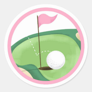 Golf Par-Tee Cupcake Girl Birthday Hole in One Classic Round Sticker