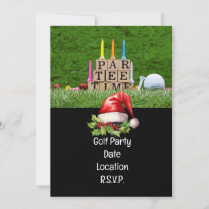 Golf Par tee Golfer Christmas Party Invitation