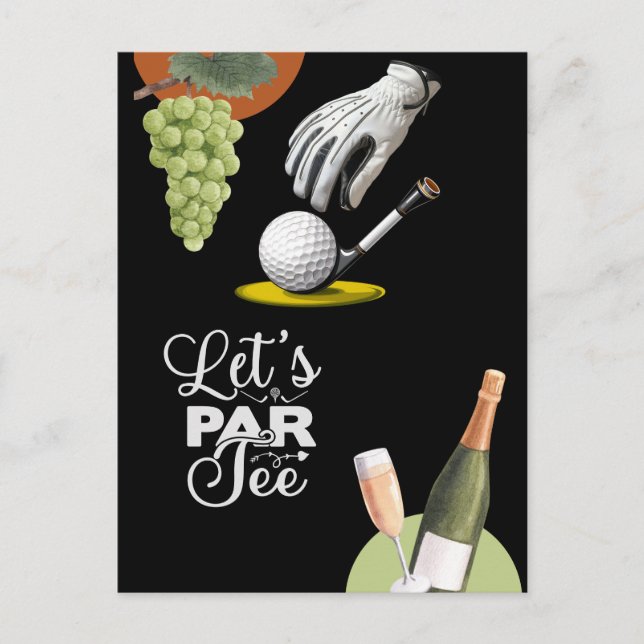 Golf par tee golfer party save the date postcard (Front)