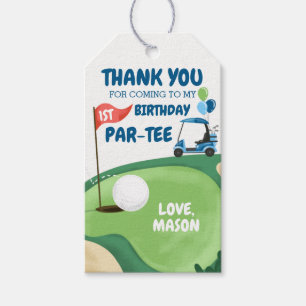 Golf Par-Tee Hole Golfing Boy Birthday Thank You   Gift Tags