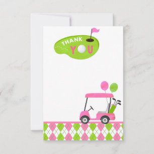 Golf Par Tee Hole In One Birthday Thank You Cards