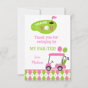 Golf Par Tee Hole In One Birthday Thank You Cards
