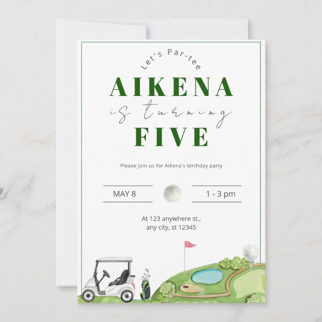 Golf Par tee Kid's Birthday Party Invitation (Front)