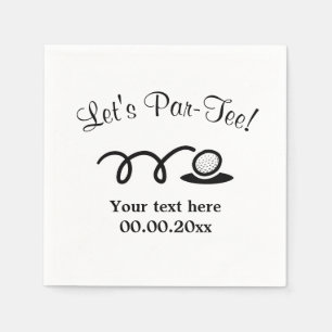 Golf par-tee paper cocktail napkins for bbq party