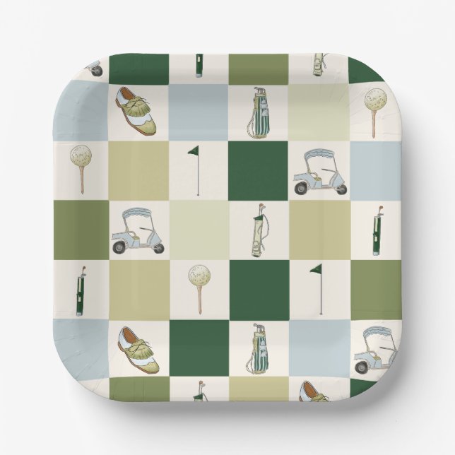 Golf Par Tee  Paper Plate (Front)