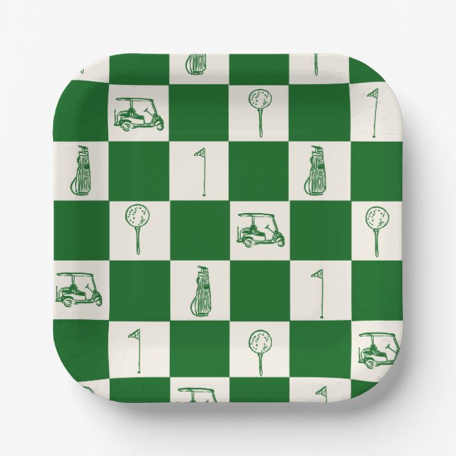 Golf Par Tee  Paper Plate (Front)