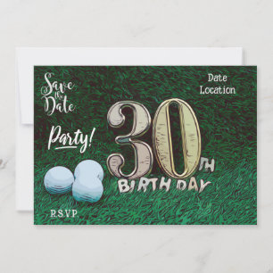 Golf Par tee party 30th Birthday to golfer Invitation