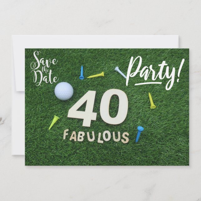 Golf Par tee party  40th Birthday to golfer Invitation (Front)