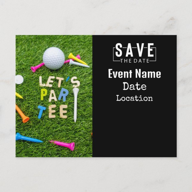 Golf Par tee party invitation with golf ball (Front)