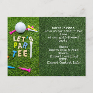 Golf Par tee party invitation with golf ball
