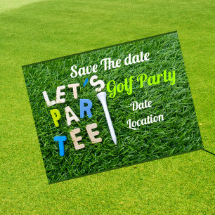 Golf Par tee party invitation with golf ball