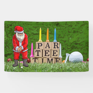 Golf Par tee party Santa Claus Christmas Squad  Banner