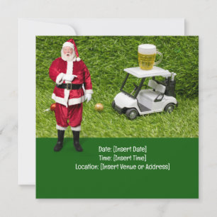 Golf Par tee party Santa Claus Christmas Squad Save The Date