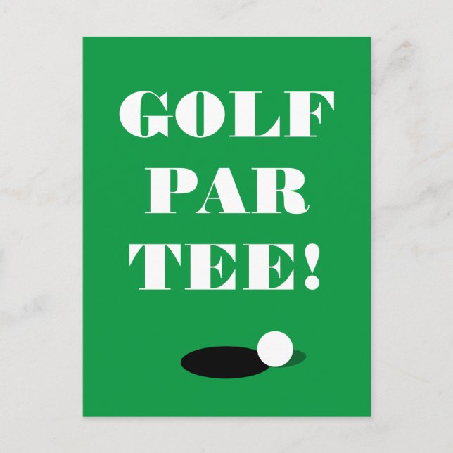Golf Par Tee Postcard template for club party (Front)