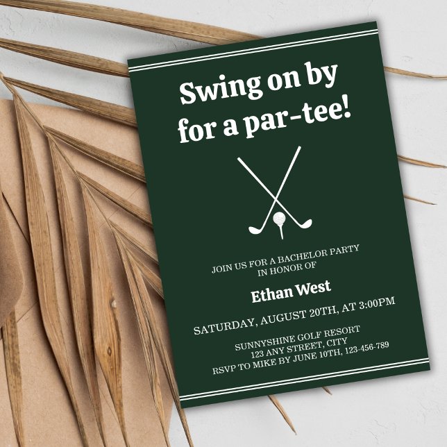 Golf Par-Tee Stylish Bachelor Party Invitation (Golf Par-Tee Stylish Bachelor Party Invitation)