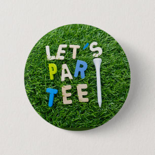 Golf Par Tee with tee on green golfer party 6 Cm Round Badge
