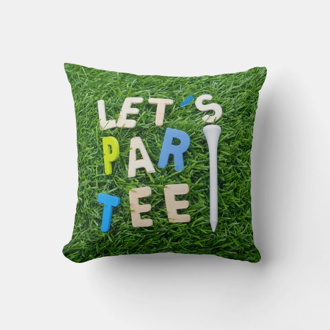 Golf Par Tee with tee on green golfer party Cushion (Front)