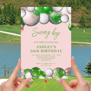 Golf Partee 50th Birthday Invitation
