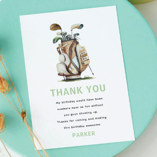 Golf Partee Adult Birthday Thank You Card