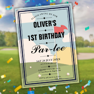 Golf Partee Any Age Birthday Party  Invitation