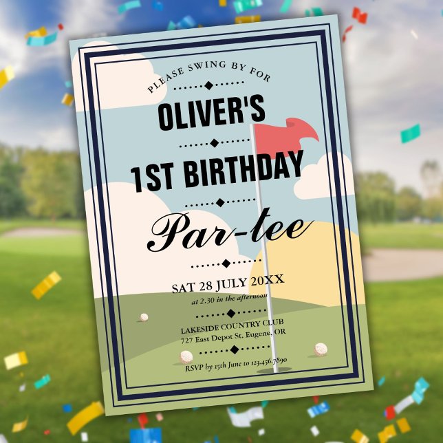 Golf Partee Any Age Birthday Party  Invitation (Golf Partee Any Age Birthday Party Invitation)