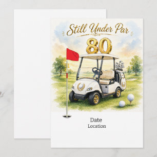 Golf Party 80th Birthday Save the Date for golfer Invitation