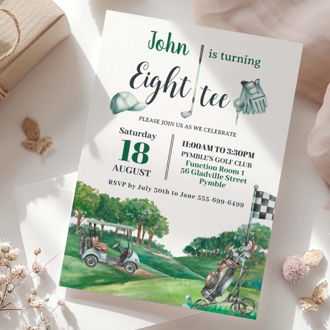 Golf Party 80th Birthday Turning Eighty Invitation (Creator Uploaded)