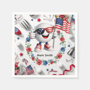 Golf Party American 4th July Napkin