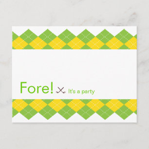 Golf Party Argyle Preppy Party Invitation