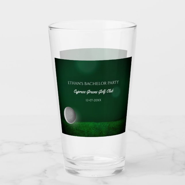 Golf Party Bachelor Party Golfers Green golf ball Glass (Front)