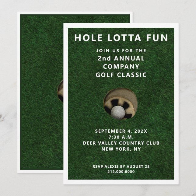 Golf Party Event Invitation (Front/Back)