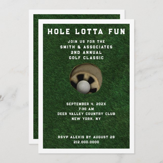 Golf Party Event Invitation (Front/Back)