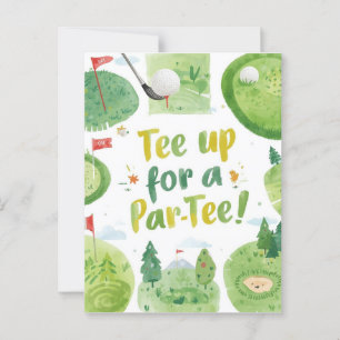 Golf  party funny saying tee up for par tee postcard