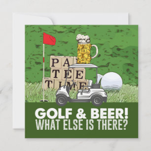 Golf Party Golf and Beer Funny Saying for golfer Card