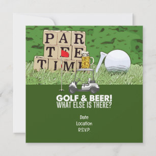 Golf Party Golf and Beer Funny Saying for golfer Invitation