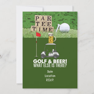 Golf Party Golf and Beer Funny Saying for golfer Invitation