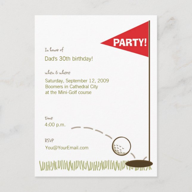 Golf Party Invitations (Front)
