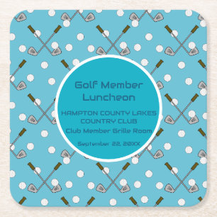 Golf Party Paper Blue Coaster