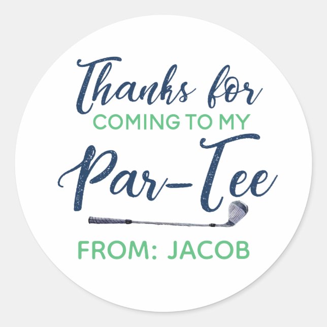 Golf Party Thank You Sticker (Front)