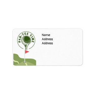Golf Party Time on golf course  Label