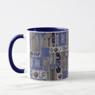 Golf Patchwork Mug in Blue