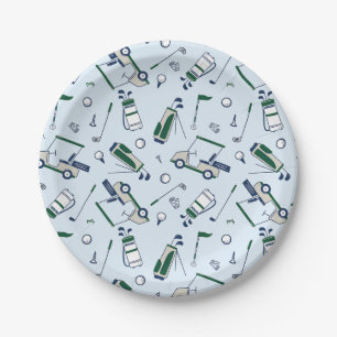 Golf Pattern Paper Plates