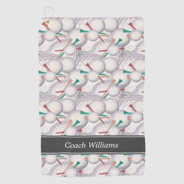 Golf Pattern Personalised Towel (Front)