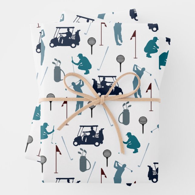  Golf Pattern Wrapping Paper Sheet (In situ)