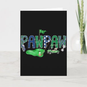 Golf pawpaw hole in one golf 1st birthday boy part card