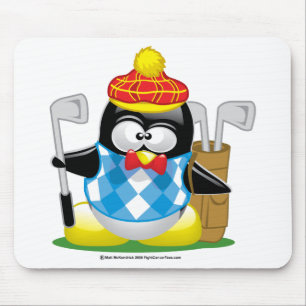 Golf Penguin Mouse Mat