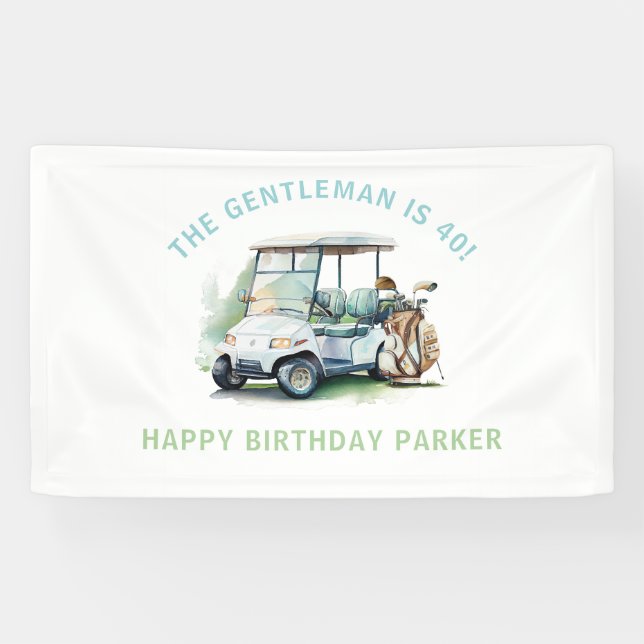 Golf Personalised Adult Birthday Partee Banner (Horizontal)