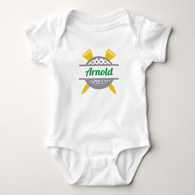 Golf Personalised Baby Bodysuit (Front)