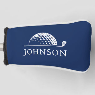 Golf Personalised Name Navy Blue Putter Head Cover